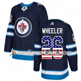 Adidas Maillot de Hockey Winnipeg Jets Blake Wheeler 26 2017-2018 Bleu Marine USA Flag Fashion Authentic - Homme